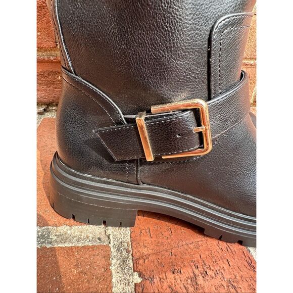 Ann Taylor Loft $200 black Tall Biker Boots womens size 7 NEW - Picture 6 of 10